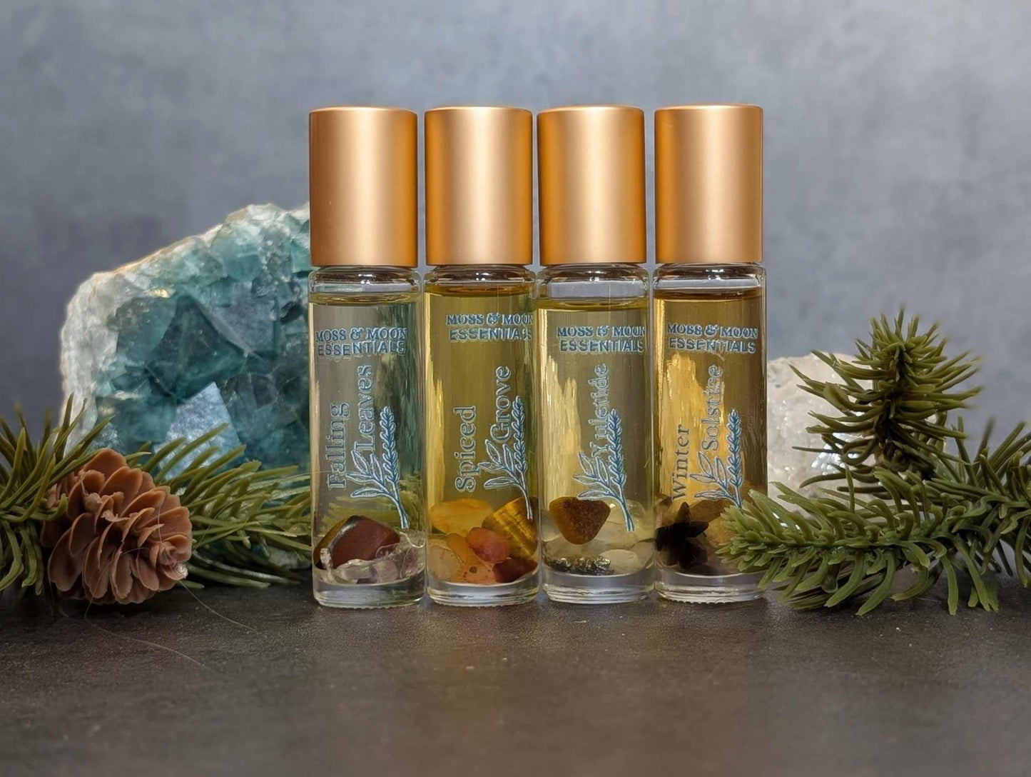 Fall-Winter Crystal Infused Essential Oil Natural Perfume