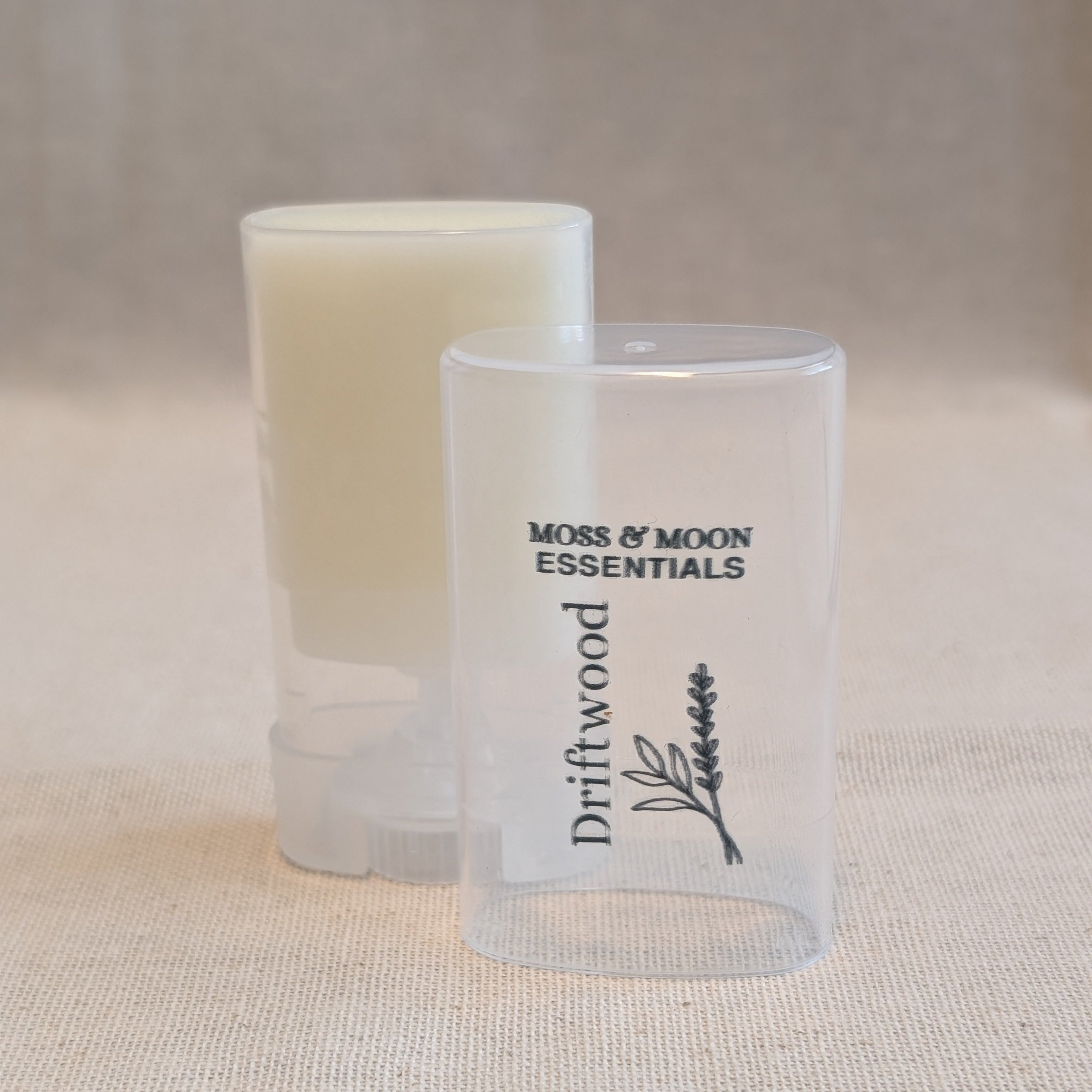 open stick of driftwood solid fragrance