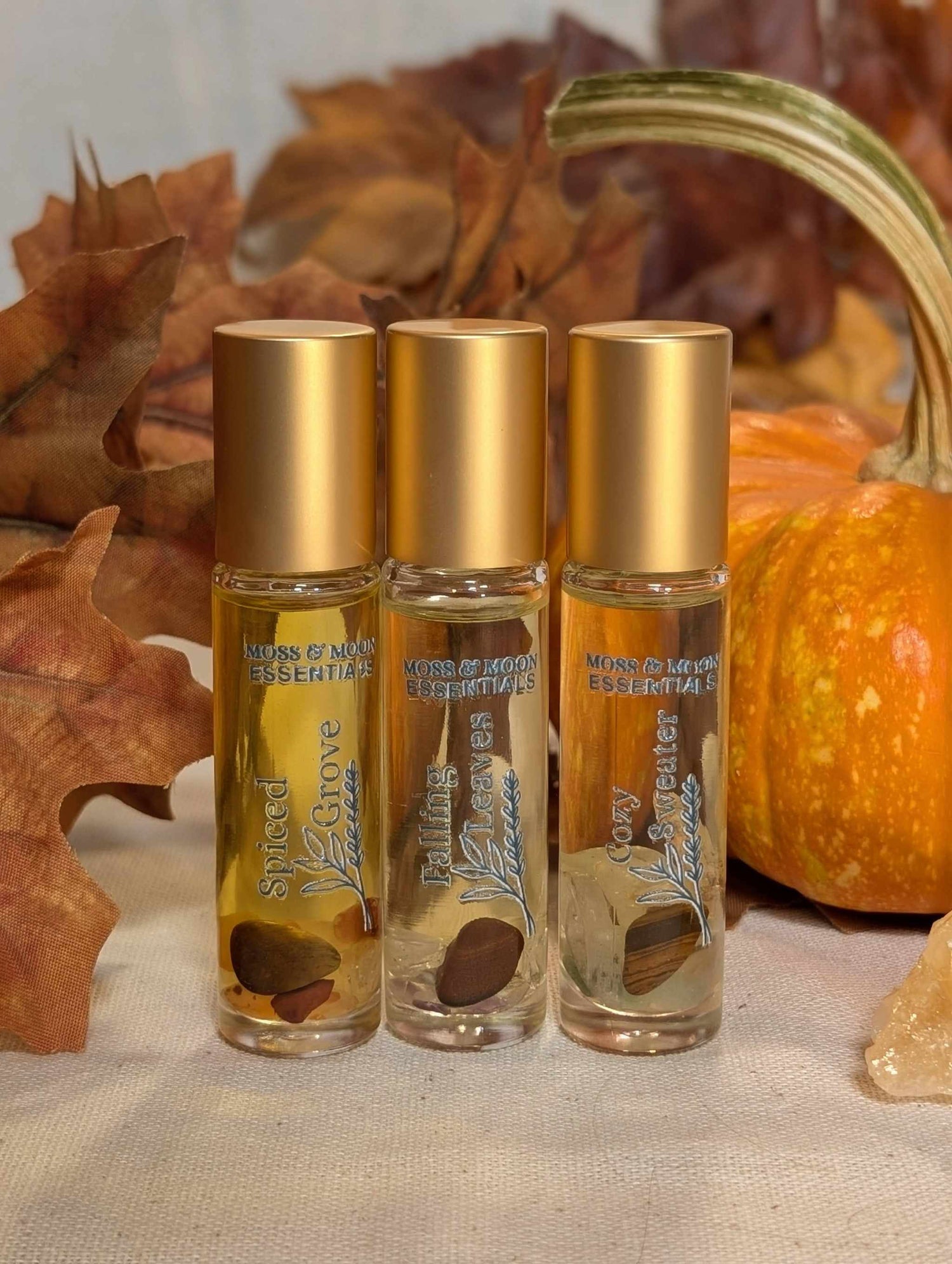 Fall-Winter Crystal Infused Essential Oil Natural Perfume