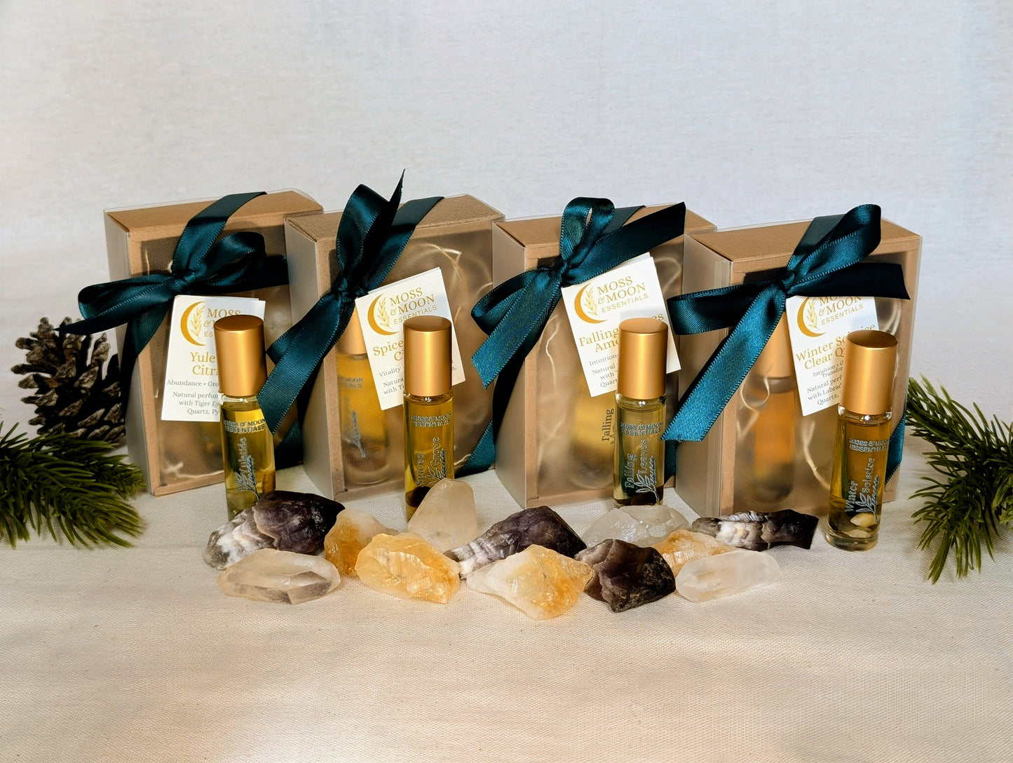 Wholesale Crystal Infused Essential Oil Perfume and Crystal Gift Set