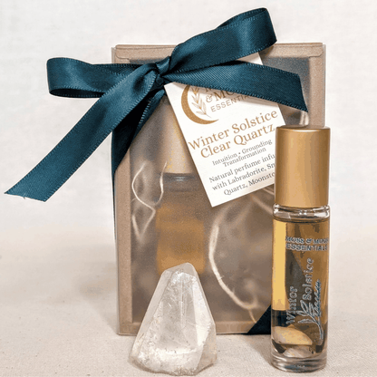 Aromatherapy Crystal Infused Essential Oil Perfume Gift Box Winter Solstice and quartz