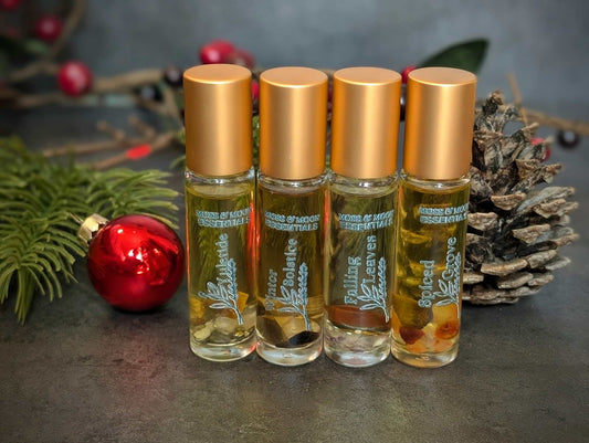Fall-Winter Crystal Infused Essential Oil Natural Perfume