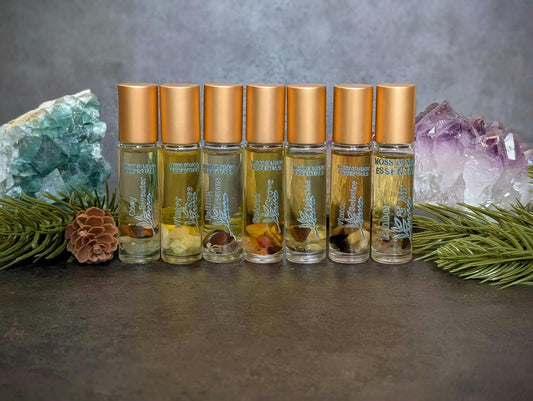 Fall-Winter Crystal Infused Essential Oil Natural Perfume
